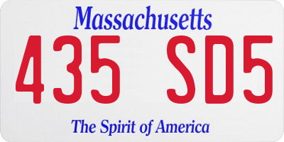 MA license plate 435SD5