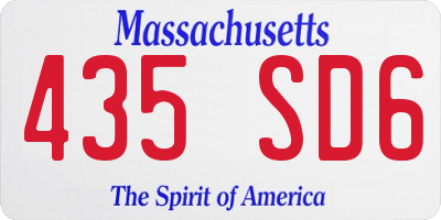 MA license plate 435SD6