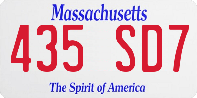 MA license plate 435SD7