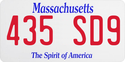 MA license plate 435SD9
