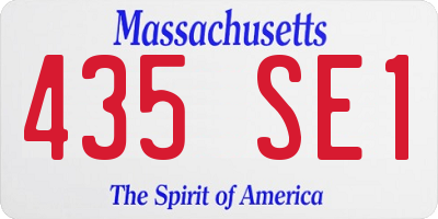 MA license plate 435SE1