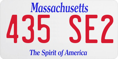 MA license plate 435SE2