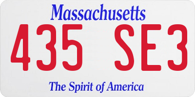 MA license plate 435SE3