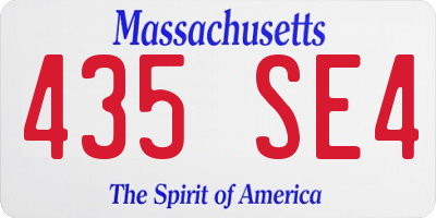 MA license plate 435SE4