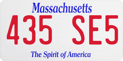 MA license plate 435SE5