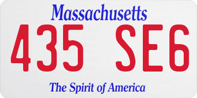 MA license plate 435SE6