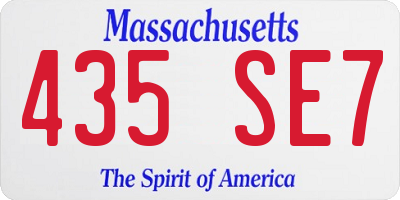 MA license plate 435SE7