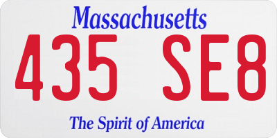 MA license plate 435SE8