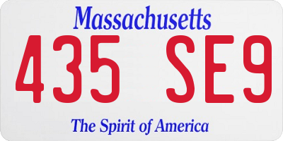 MA license plate 435SE9