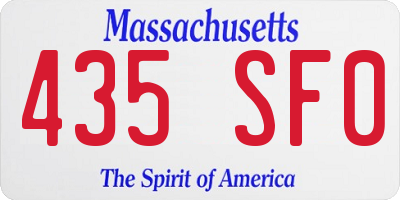 MA license plate 435SF0