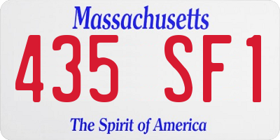 MA license plate 435SF1