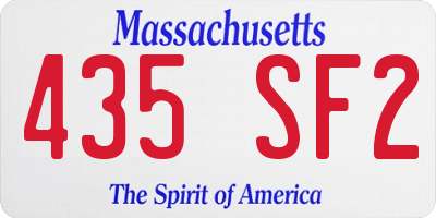 MA license plate 435SF2