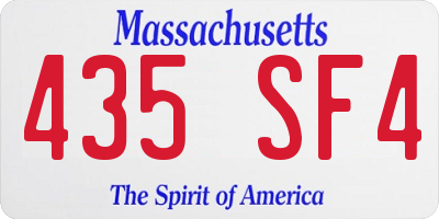 MA license plate 435SF4