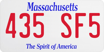 MA license plate 435SF5