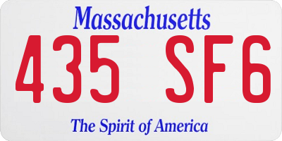 MA license plate 435SF6