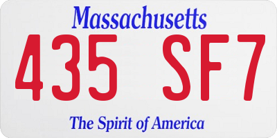 MA license plate 435SF7