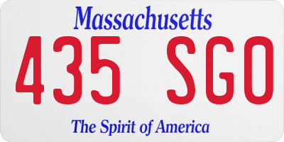 MA license plate 435SG0