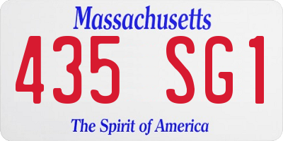 MA license plate 435SG1