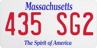 MA license plate 435SG2