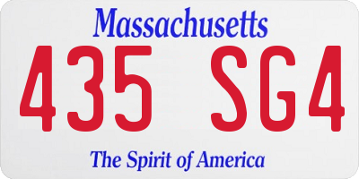 MA license plate 435SG4