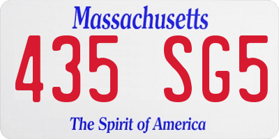 MA license plate 435SG5
