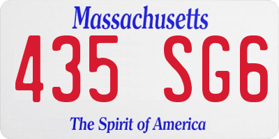 MA license plate 435SG6