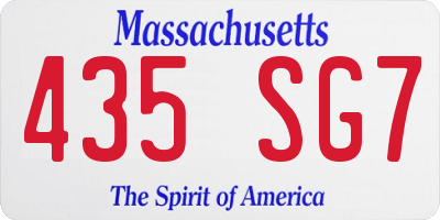 MA license plate 435SG7