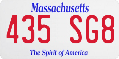 MA license plate 435SG8