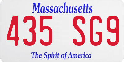 MA license plate 435SG9