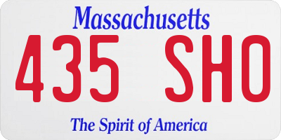MA license plate 435SH0