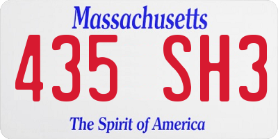 MA license plate 435SH3