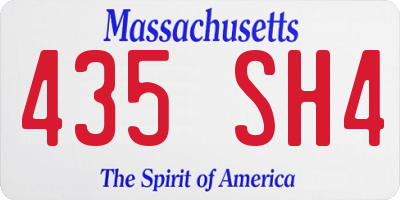 MA license plate 435SH4