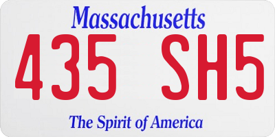MA license plate 435SH5