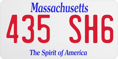 MA license plate 435SH6