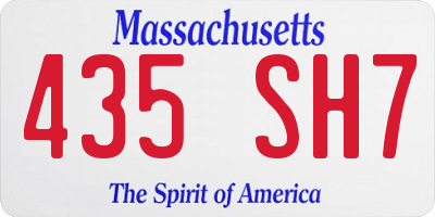 MA license plate 435SH7