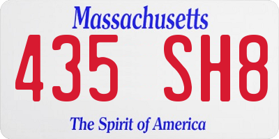 MA license plate 435SH8