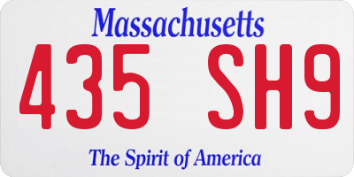 MA license plate 435SH9