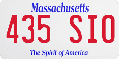 MA license plate 435SI0