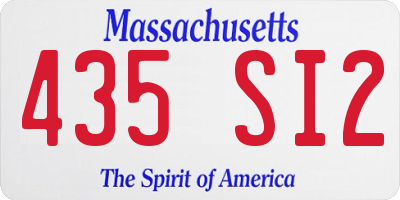 MA license plate 435SI2