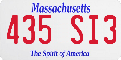 MA license plate 435SI3