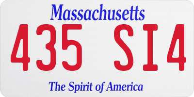 MA license plate 435SI4