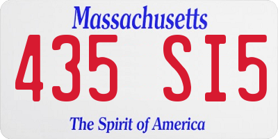 MA license plate 435SI5
