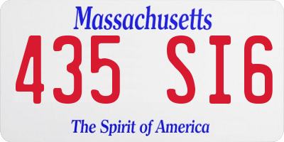 MA license plate 435SI6