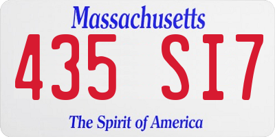 MA license plate 435SI7