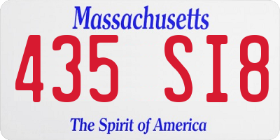 MA license plate 435SI8