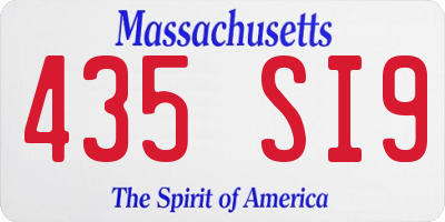 MA license plate 435SI9