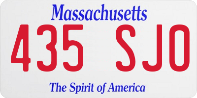 MA license plate 435SJ0