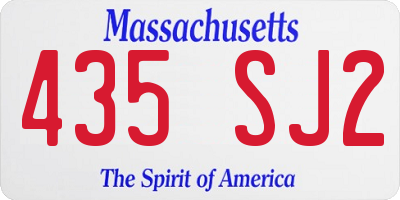 MA license plate 435SJ2