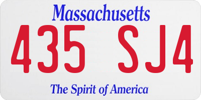 MA license plate 435SJ4