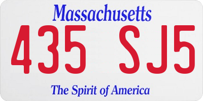 MA license plate 435SJ5